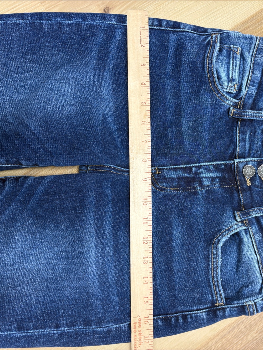 Flying Monkey High Rise Extreme Flare Jeans Dark Wash Raw Hem Size 29 BY4345L - Picture 11 of 16